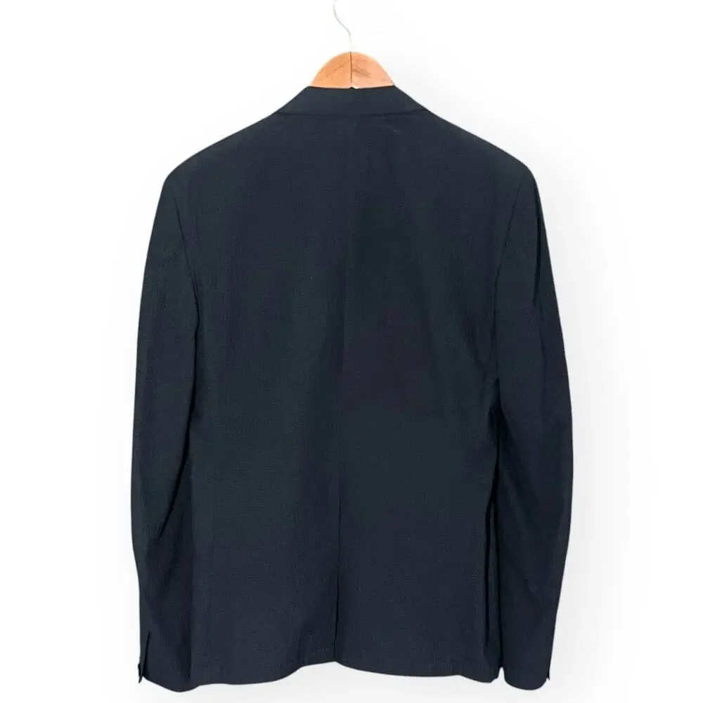 RAG & BONE Tailored Workwear Textured Butler Blazer Business Casual Navy Blue 38
